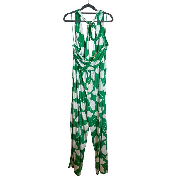 Diane Von Furstenberg x Target NWT Halter Ginkgo Green Jumpsuit Large - Picture 5 of 8